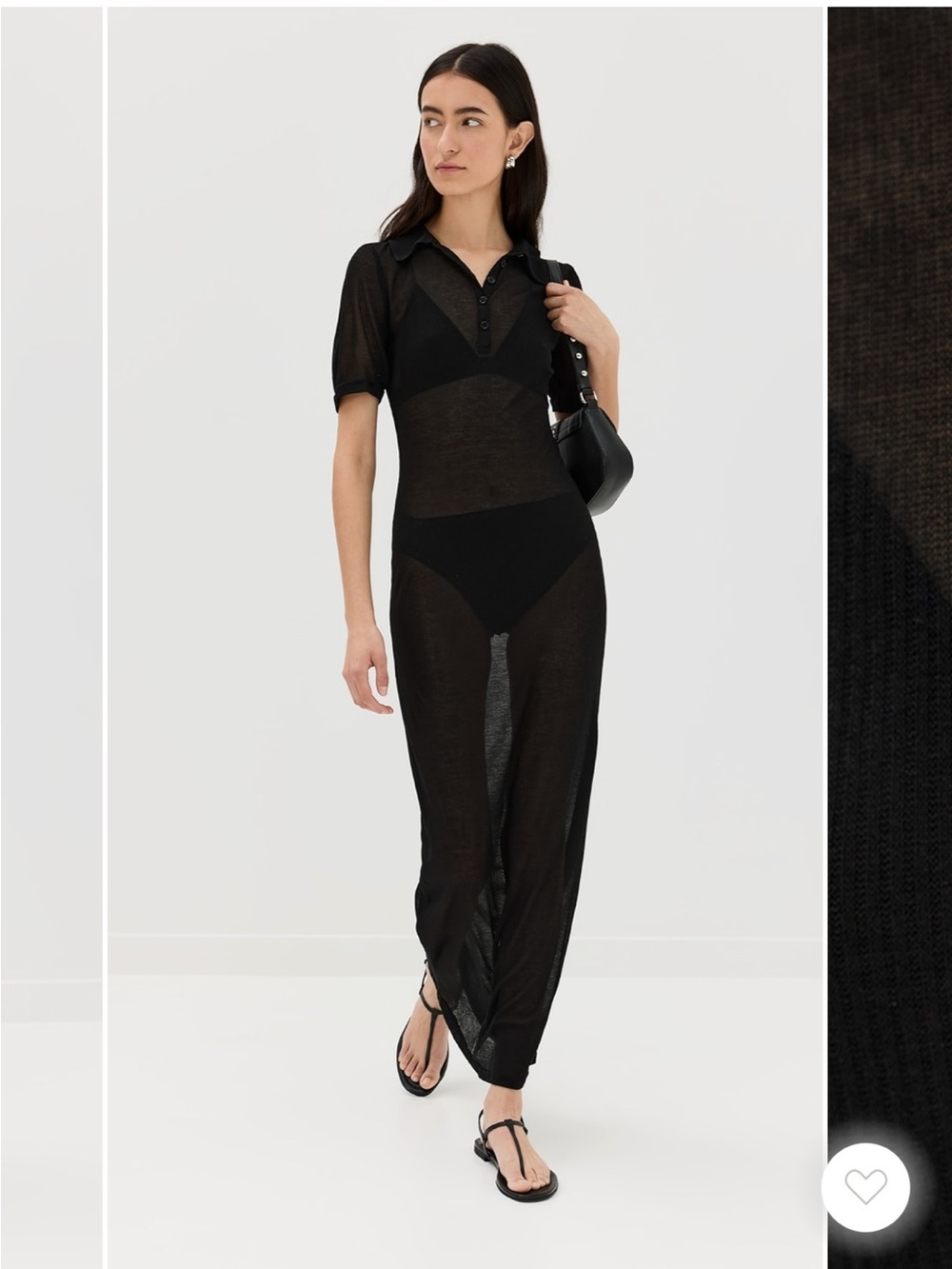 Reformation Shannon Sheer Black Maxi Polo Dress - Effortless Beach Cover